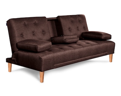 Foto 3 | Sofá Cama Caroli con Portavaso color Café