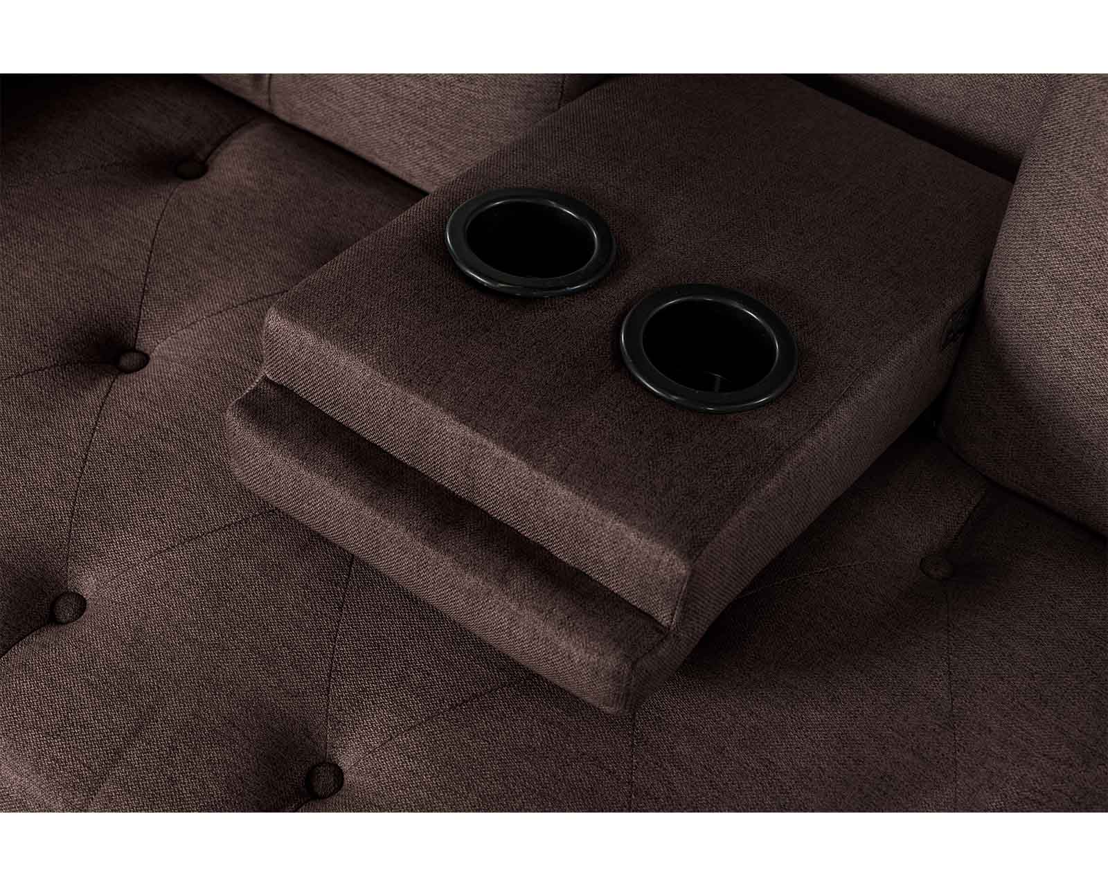 Foto 5 | Sofá Cama Caroli con Portavaso color Café