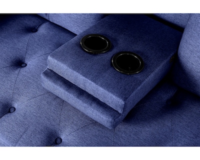 Foto 5 | Sofá Cama Caroli con Portavaso color Azul