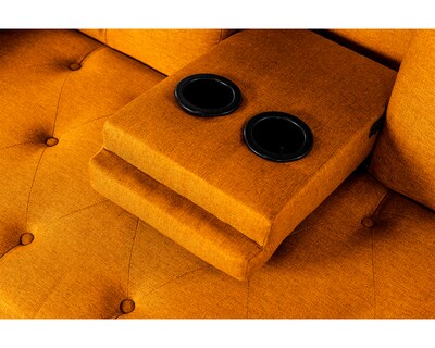 Foto 5 | Sofá Cama Caroli con Portavaso color Mostaza