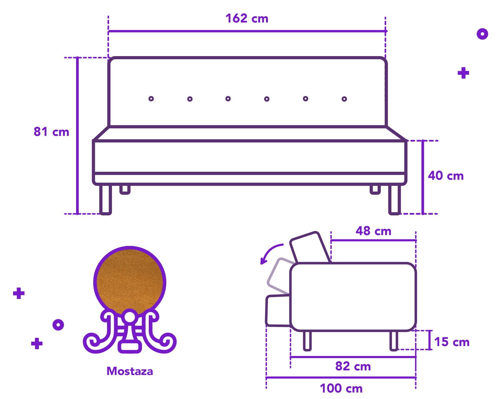 Foto 7 | Sofá Cama Caroli con Portavaso color Mostaza