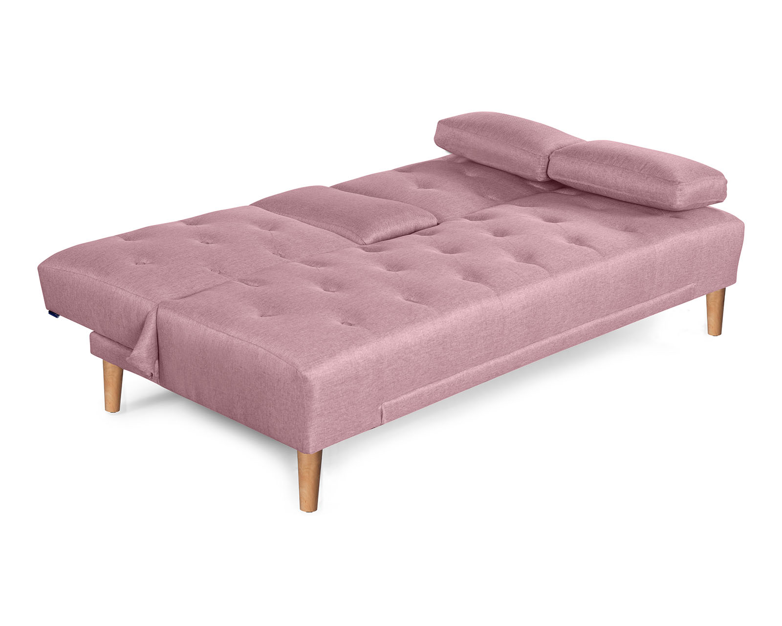 Foto 5 pulgar | Sofá Cama Caroli con Portavaso color Rosa