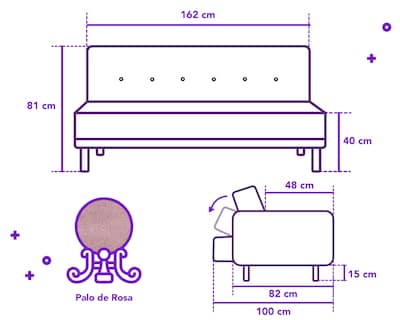 Foto 7 | Sofá Cama Caroli con Portavaso color Rosa