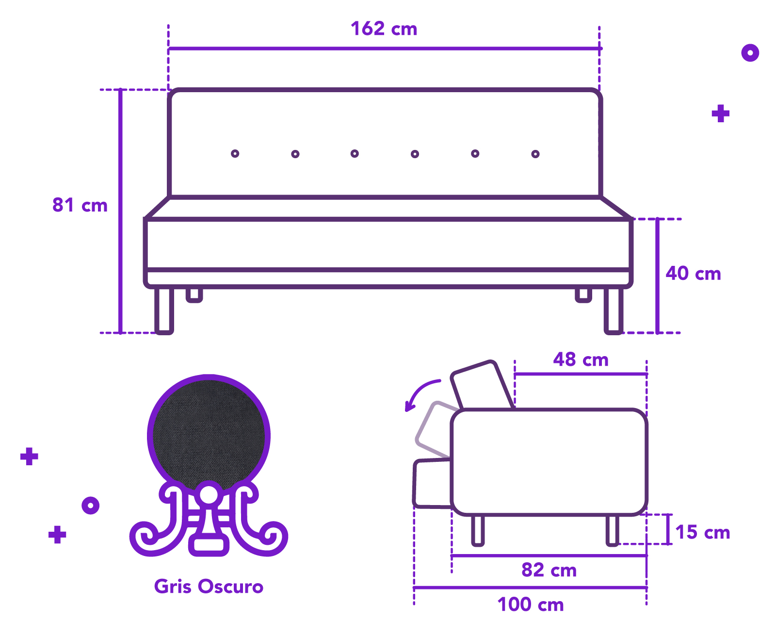 Foto 8 pulgar | Sofá Cama De Lino Gris Oxford Con Portavasos Makora Caroli