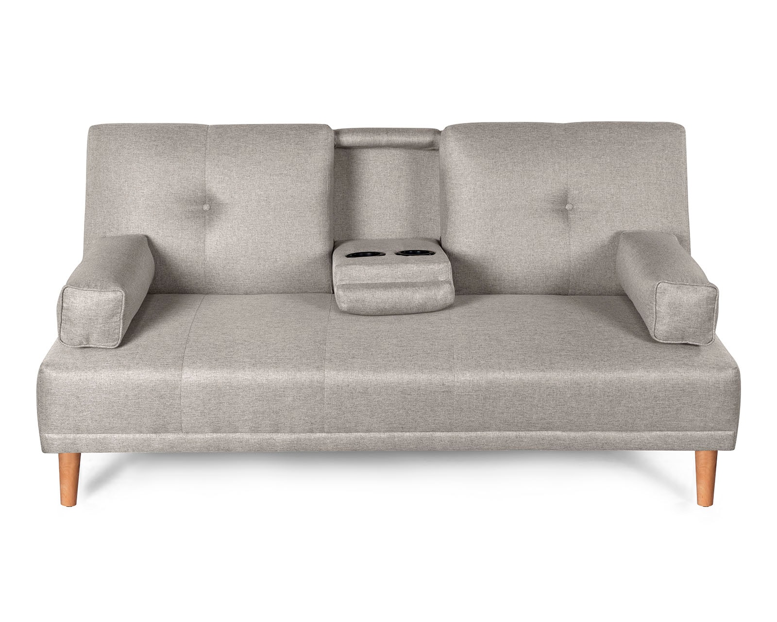 Sofá Cama Makora Coffey Gris con Portavasos $6,999