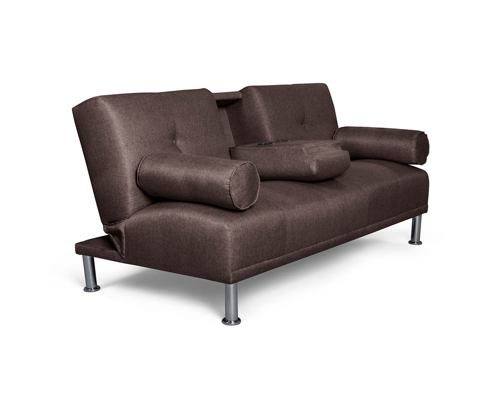 Foto 3 pulgar | Sofá Cama Coffey color Marrón con Portavasos