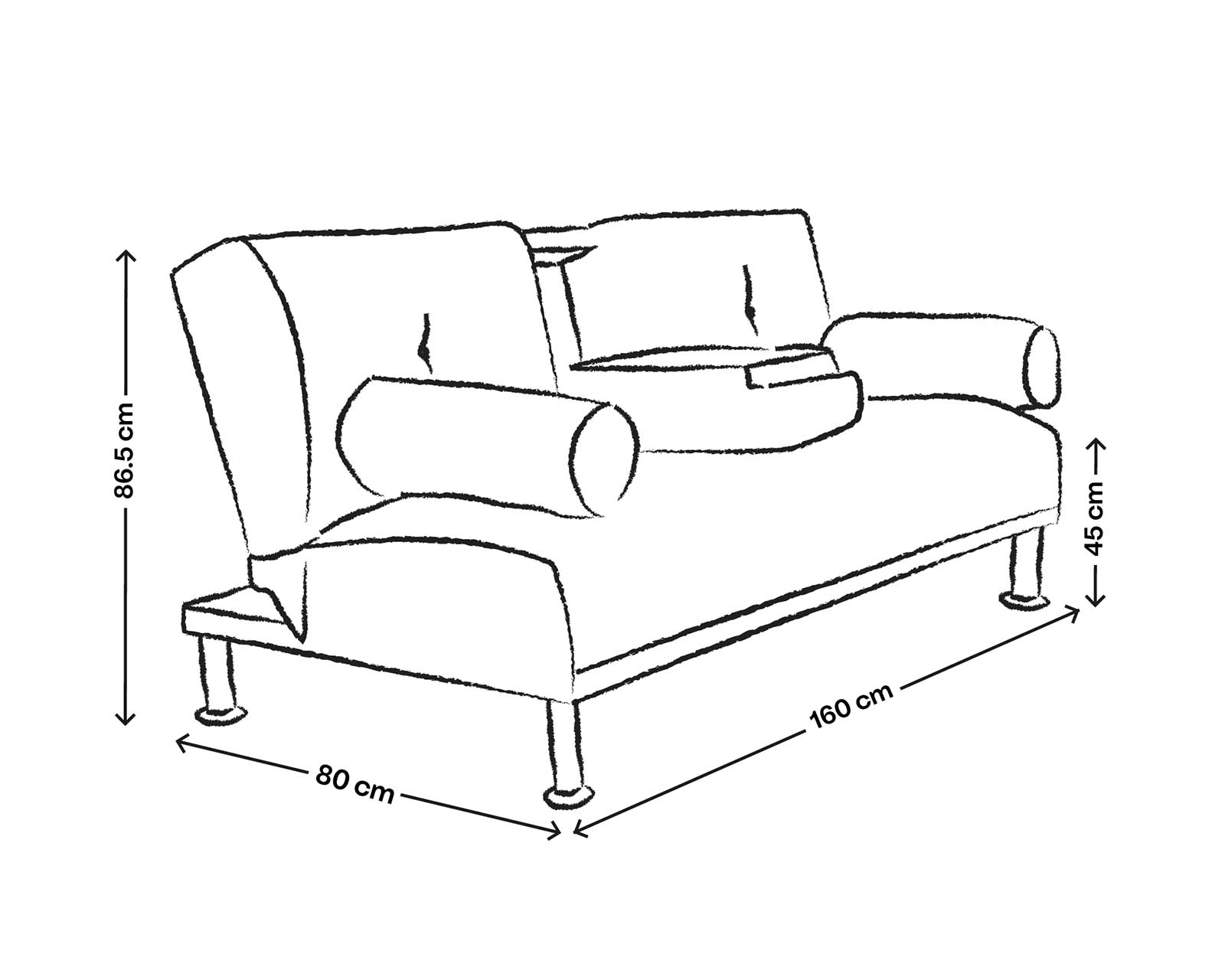 Foto 7 | Sofá Cama Coffey color Marrón con Portavasos