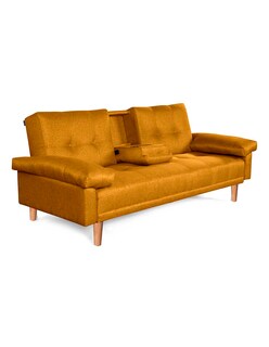 Foto 3 | Hendrix Sofá Cama Mostaza con Portavasos