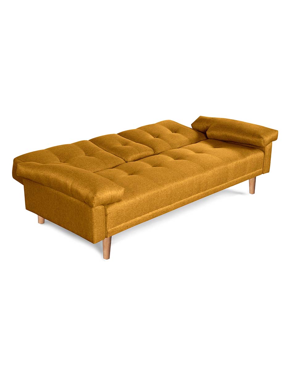 Foto 4 | Hendrix Sofá Cama Mostaza con Portavasos