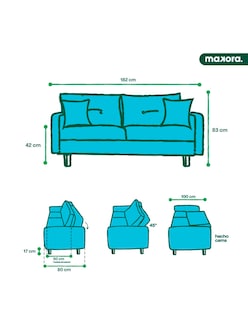 Foto 8 | Hendrix Sofá Cama Mostaza con Portavasos