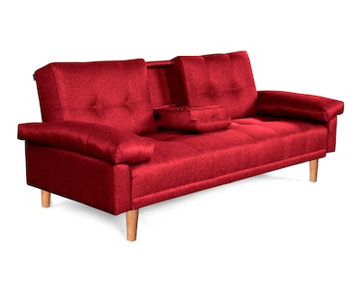 Foto 3 | Sofá Cama Hendrix color Rojo con Portavasos