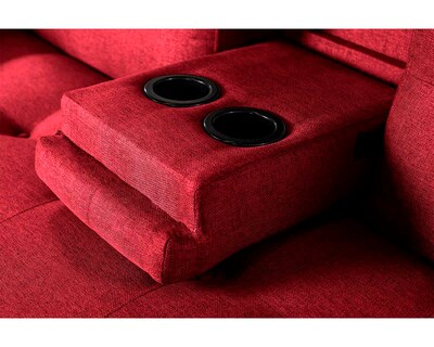 Foto 5 | Sofá Cama Hendrix color Rojo con Portavasos