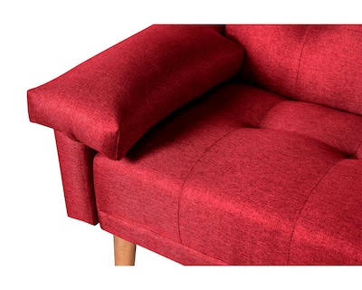 Foto 6 | Sofá Cama Hendrix color Rojo con Portavasos
