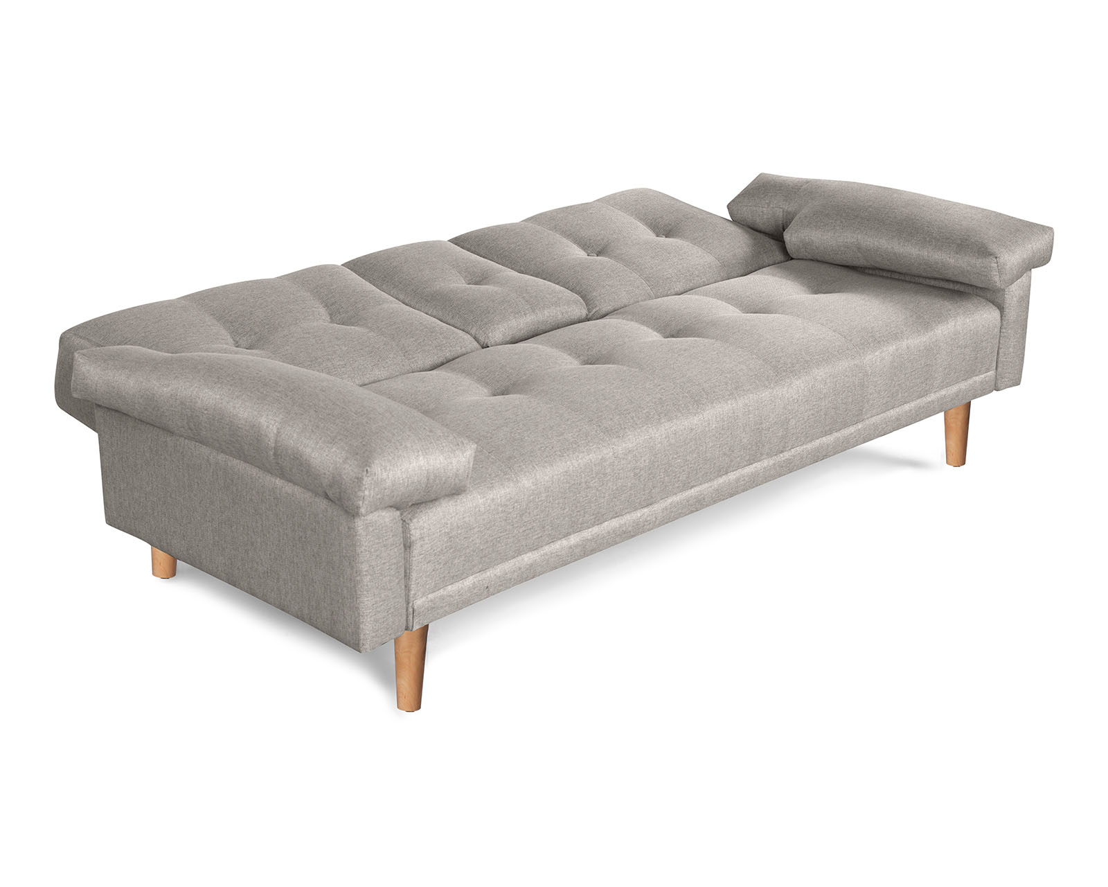 Foto 4 | Sofá Cama de Lino Gris Claro con Portavasos Modelo Hendrix