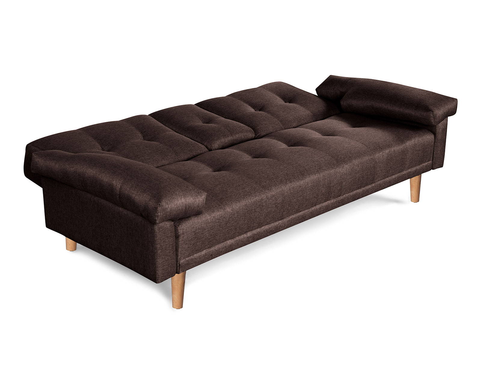 Foto 4 | Sofá Cama de Lino Chocolate con Portavasos Modelo Hendrix