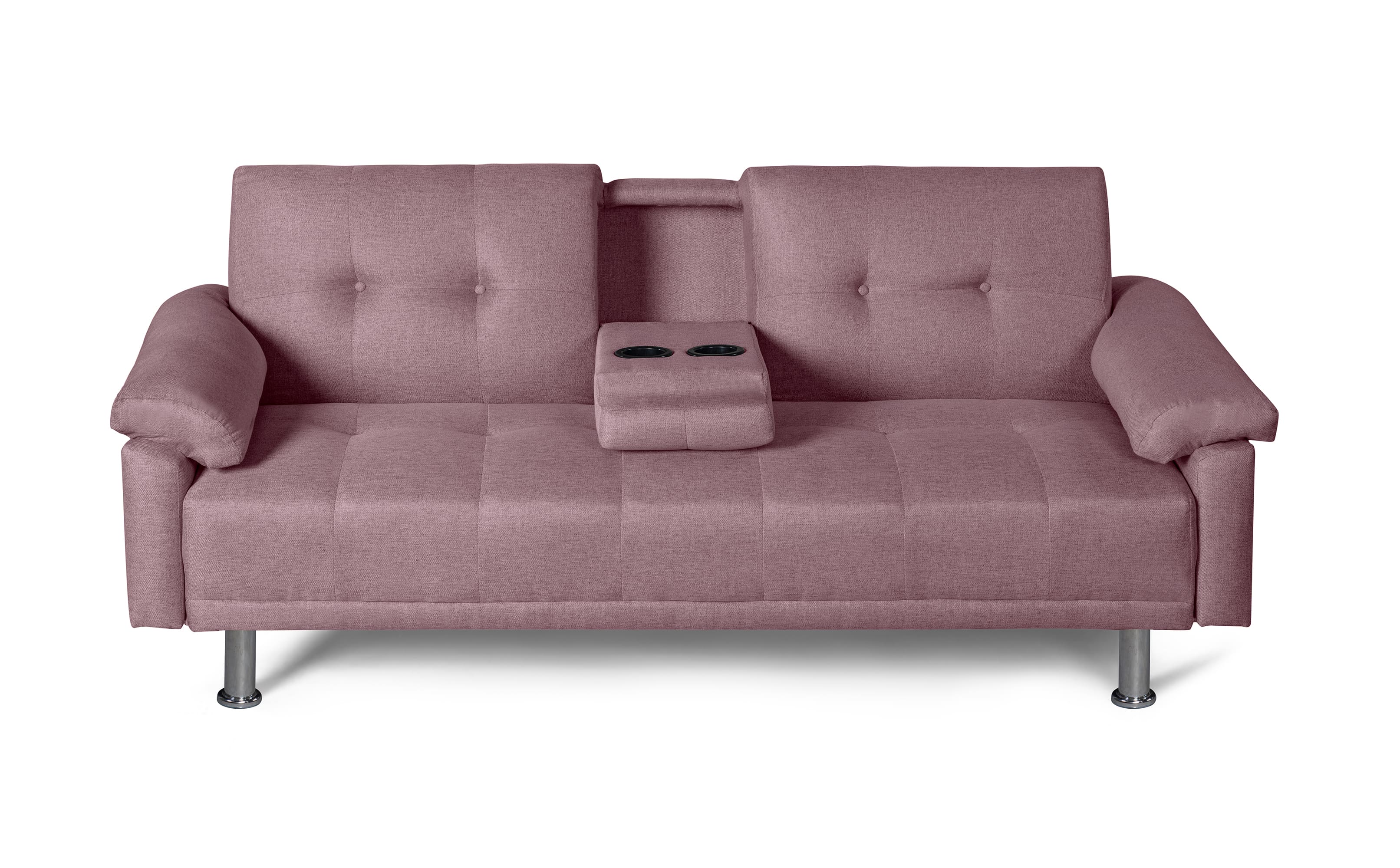 Foto 3 pulgar | Sofá Cama Hendrix color Rosa con Portavasos