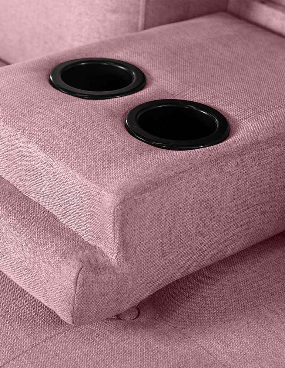 Foto 6 pulgar | Sofá Cama Hendrix color Rosa con Portavasos
