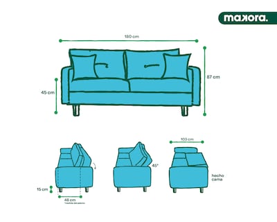 Foto 8 | Sofá Cama Sofantástico Zeppelin Makora Púrpura
