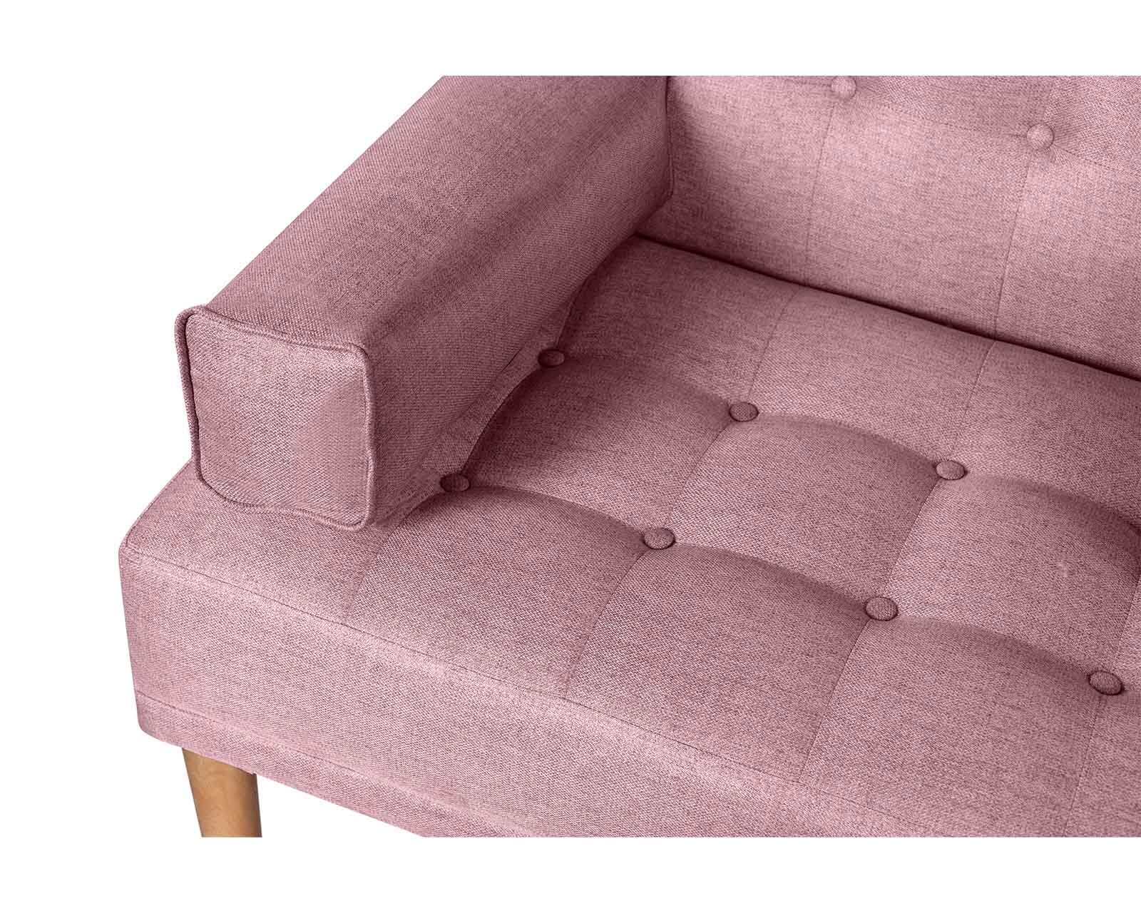 Foto 5 | Sofá Cama de Lino Palo de Rosa con Portavasos Modelo Queen