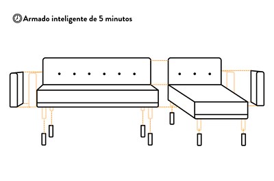 Foto 7 | Sala Modular Reversible Cosmic Harper color Gris Claro