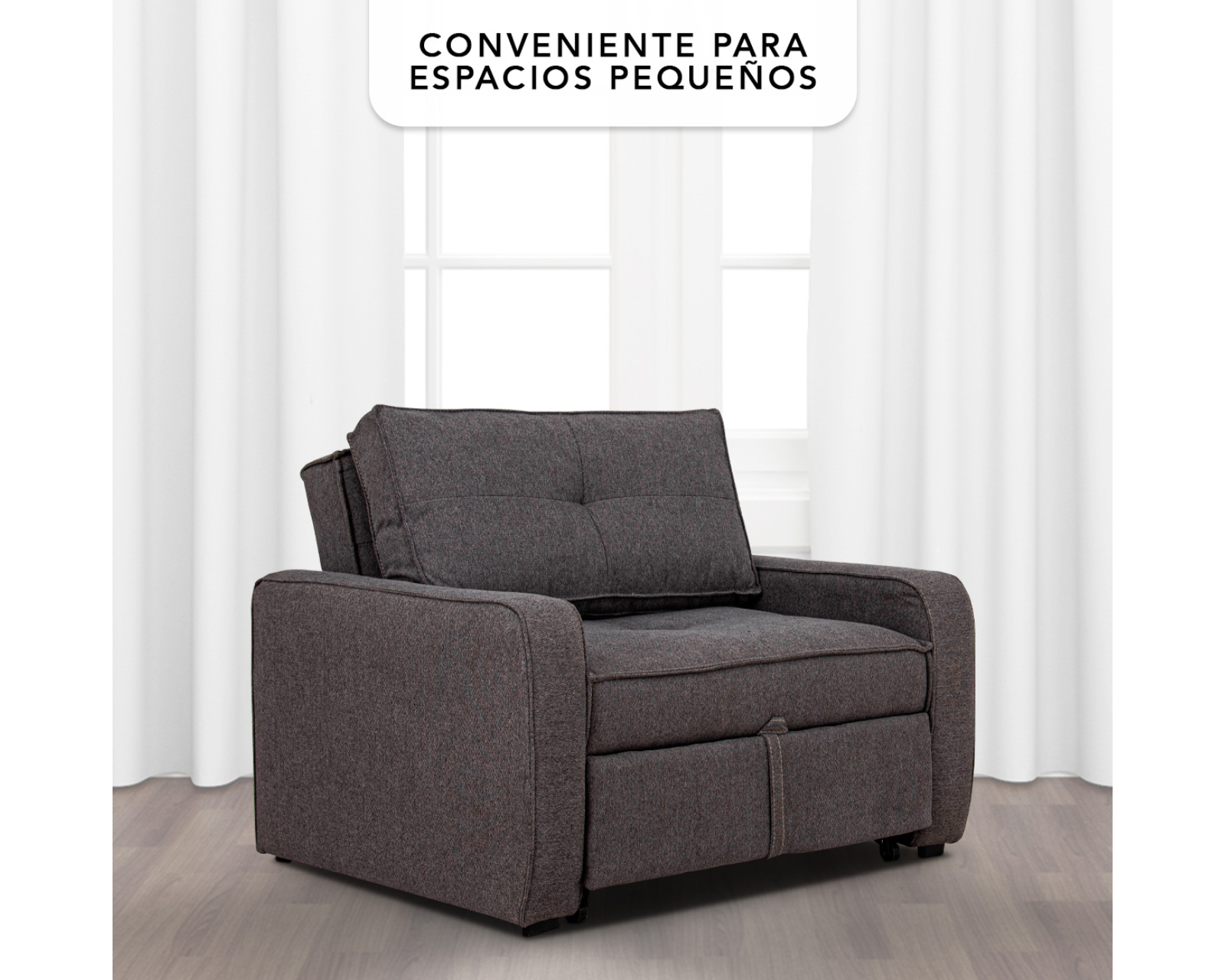 Foto 3 | Sillón Cama Cosmobel Mane color Grafito de Tela