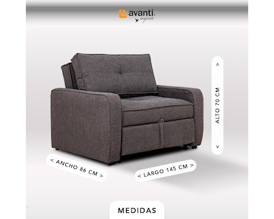 Foto 4 | Sillón Cama Cosmobel Mane color Grafito de Tela