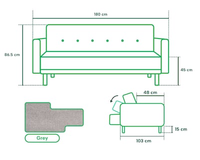 Foto 5 | Sofá Cama Prince Makora con Tecnología Beehive Airflex Foam color Gris Claro