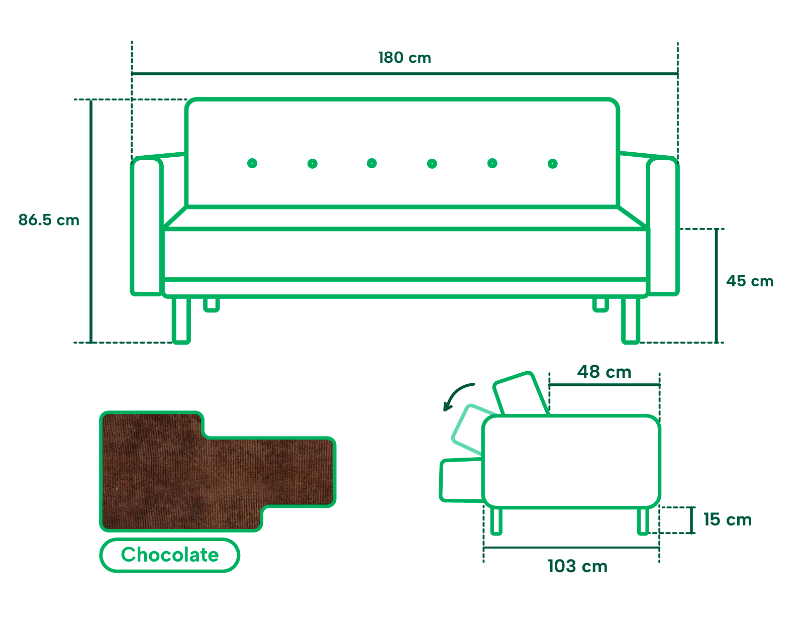 Foto 6 pulgar | Sofá Cama Jagger Makora con Tecnología Beehive Airflex Foam color Chocolate