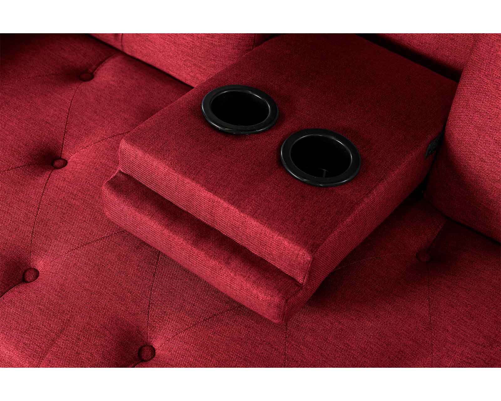 Foto 6 pulgar | Sofá Cama Sofantástico Caroli Rojo con Portavaso