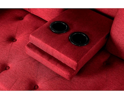 Foto 5 | Sofá Cama Sofantástico Caroli Rojo con Portavaso