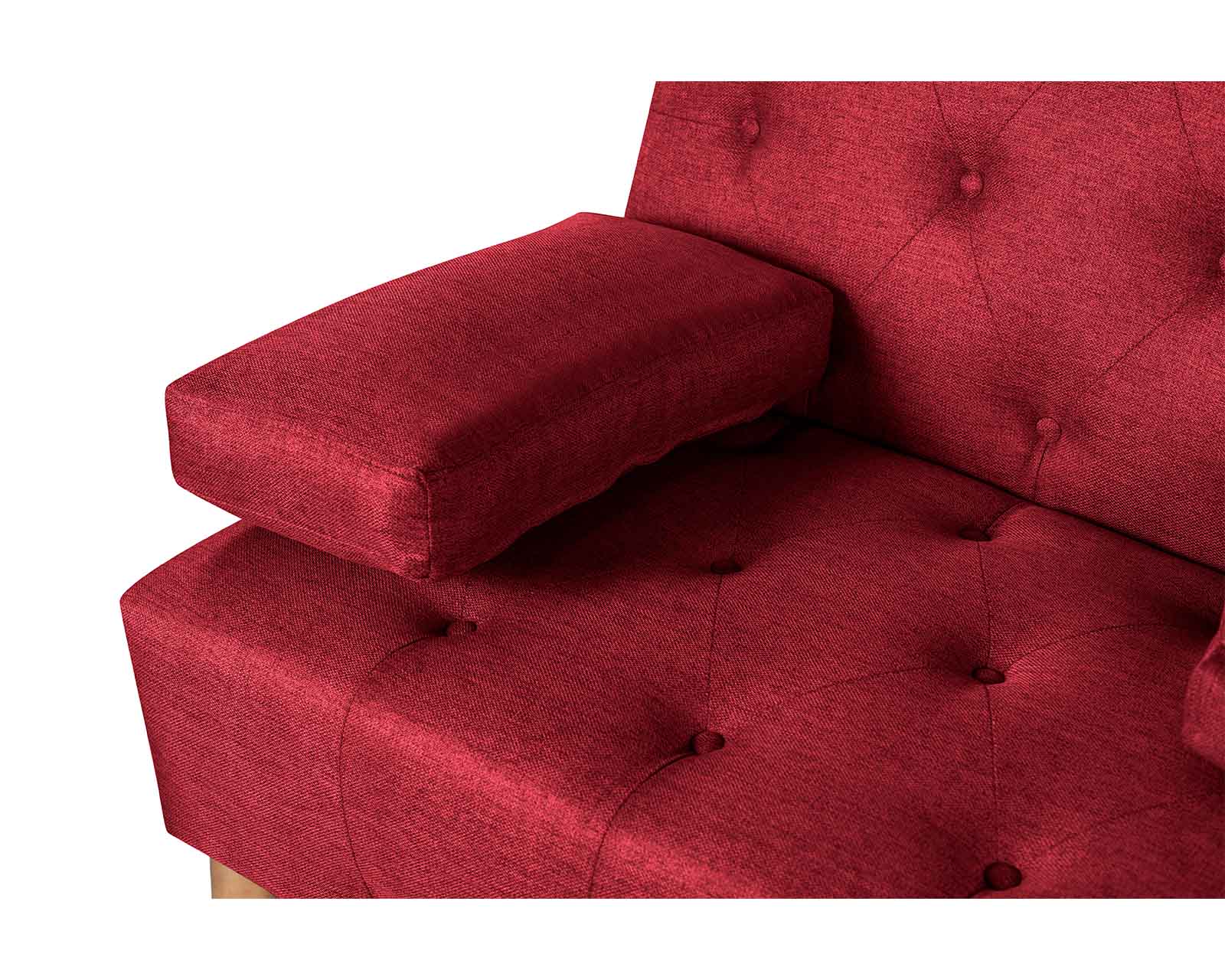 Foto 7 pulgar | Sofá Cama Sofantástico Caroli Rojo con Portavaso