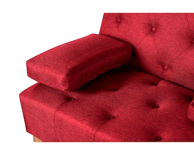 Foto 6 | Sofá Cama Sofantástico Caroli Rojo con Portavaso