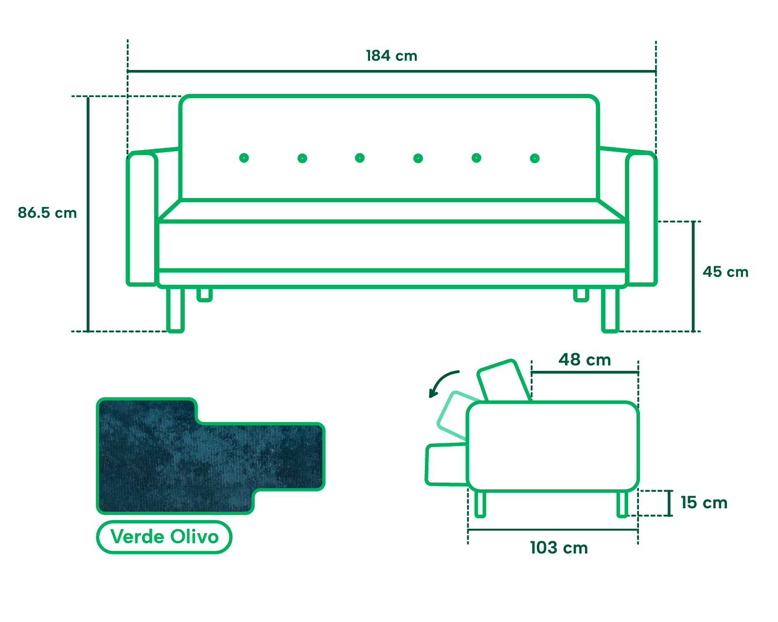 Foto 6 | Sofá Cama Makora Branson Olivo