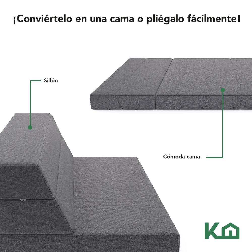 Foto 4 pulgar | Sofá Cama Sillón Plegable Matrimonial 2 En 1 Colchón Sala