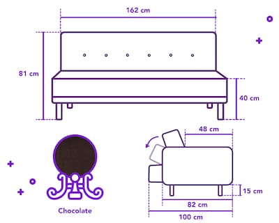 Foto 7 | Sofá Cama Tammy de Lino Chocolate con Portavasos
