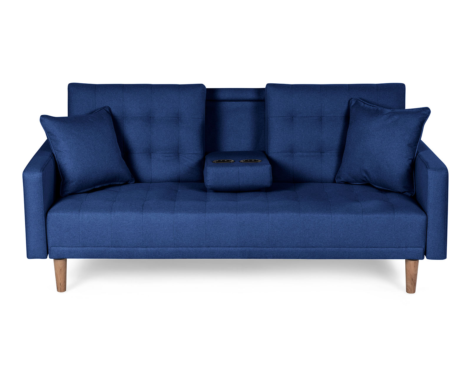 Sofá Cama Makora Tammy  de Lino Azul con Portavasos