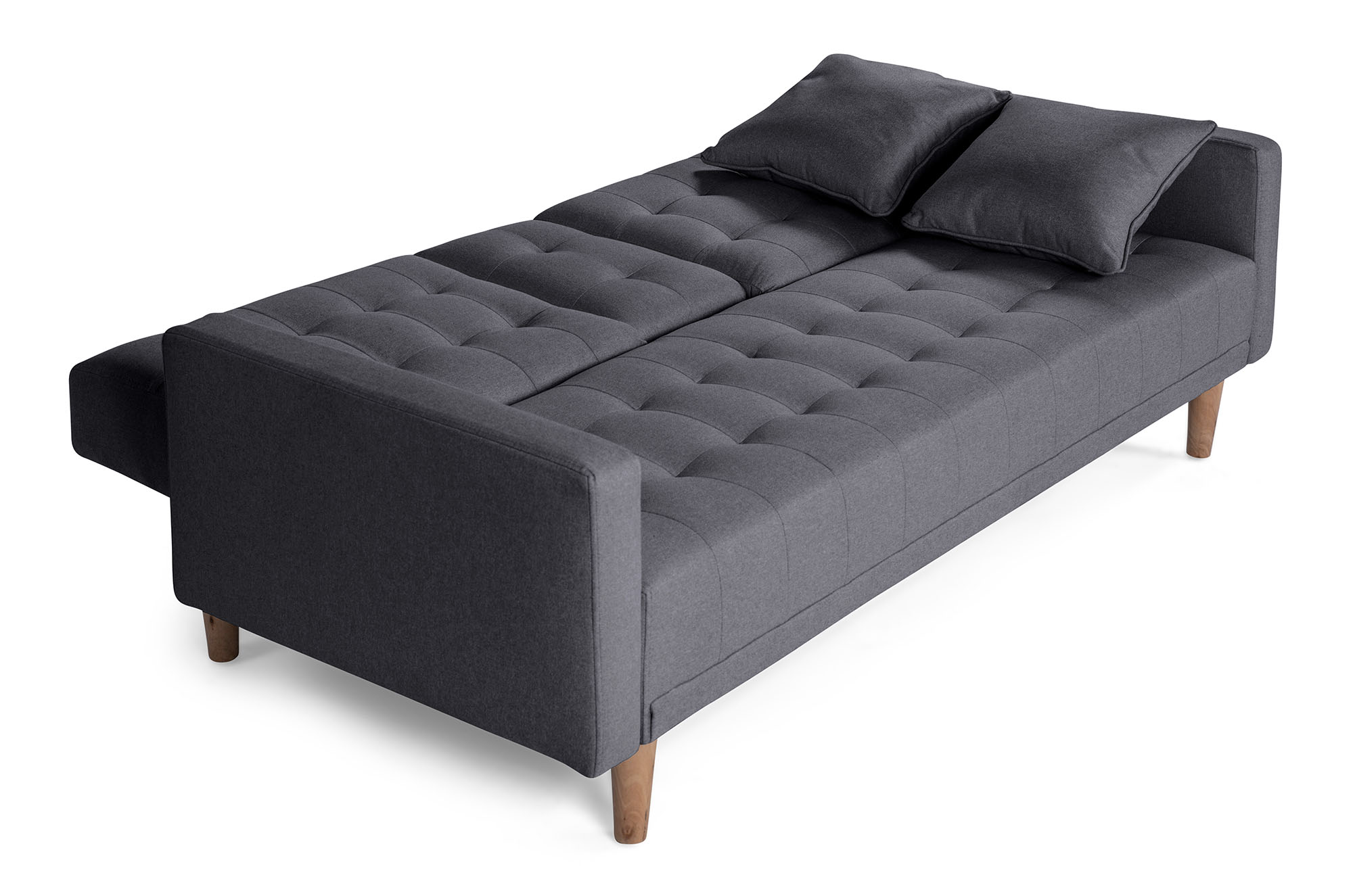 Foto 5 pulgar | Sofá Cama con Portavasos de Lino Gris Oxford Boxsofa Tammy