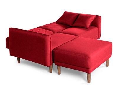 Foto 5 | Sala Modular Sofá Cama Reversible de Lino Rojo Ritz