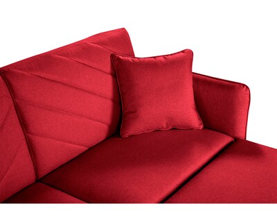 Foto 6 | Sala Modular Sofá Cama Reversible de Lino Rojo Ritz