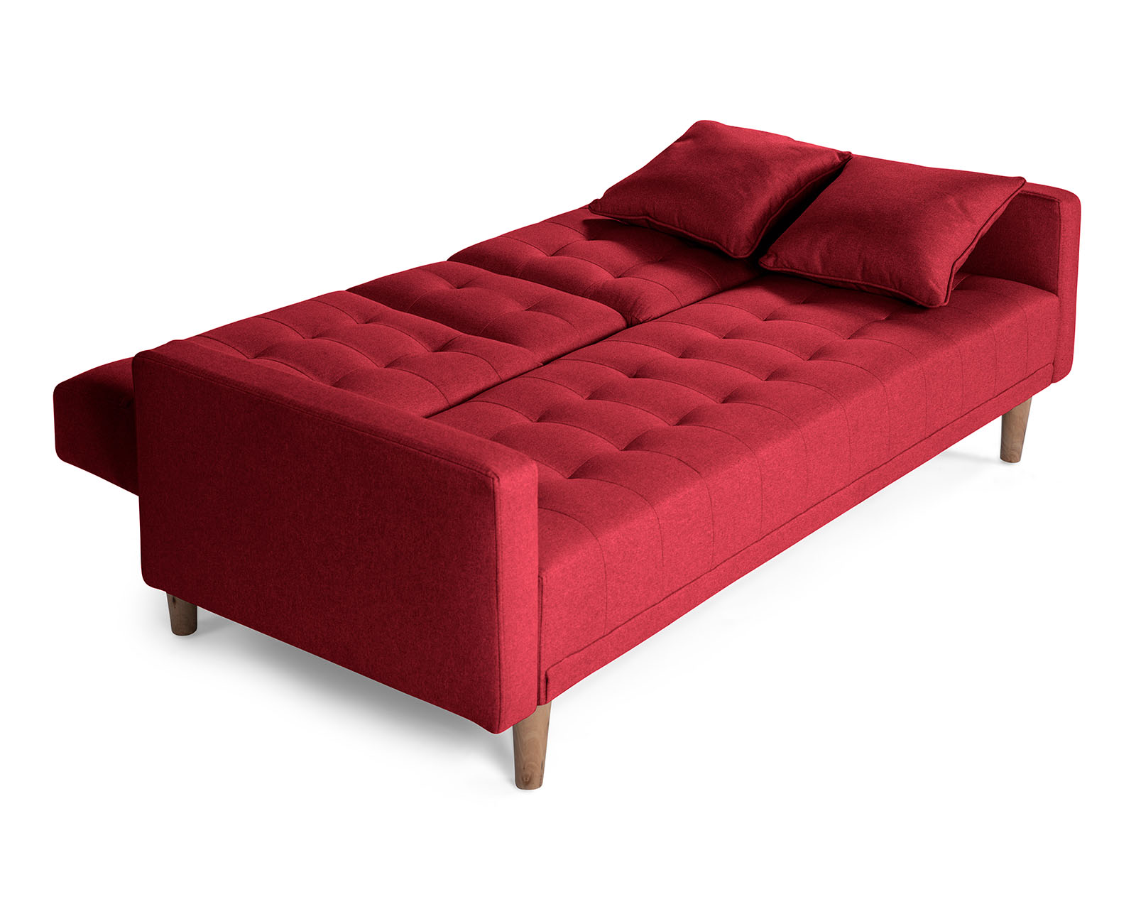 Foto 4 | Sofá Cama con Portavasos de Lino Rojo Boxsofa Tammy