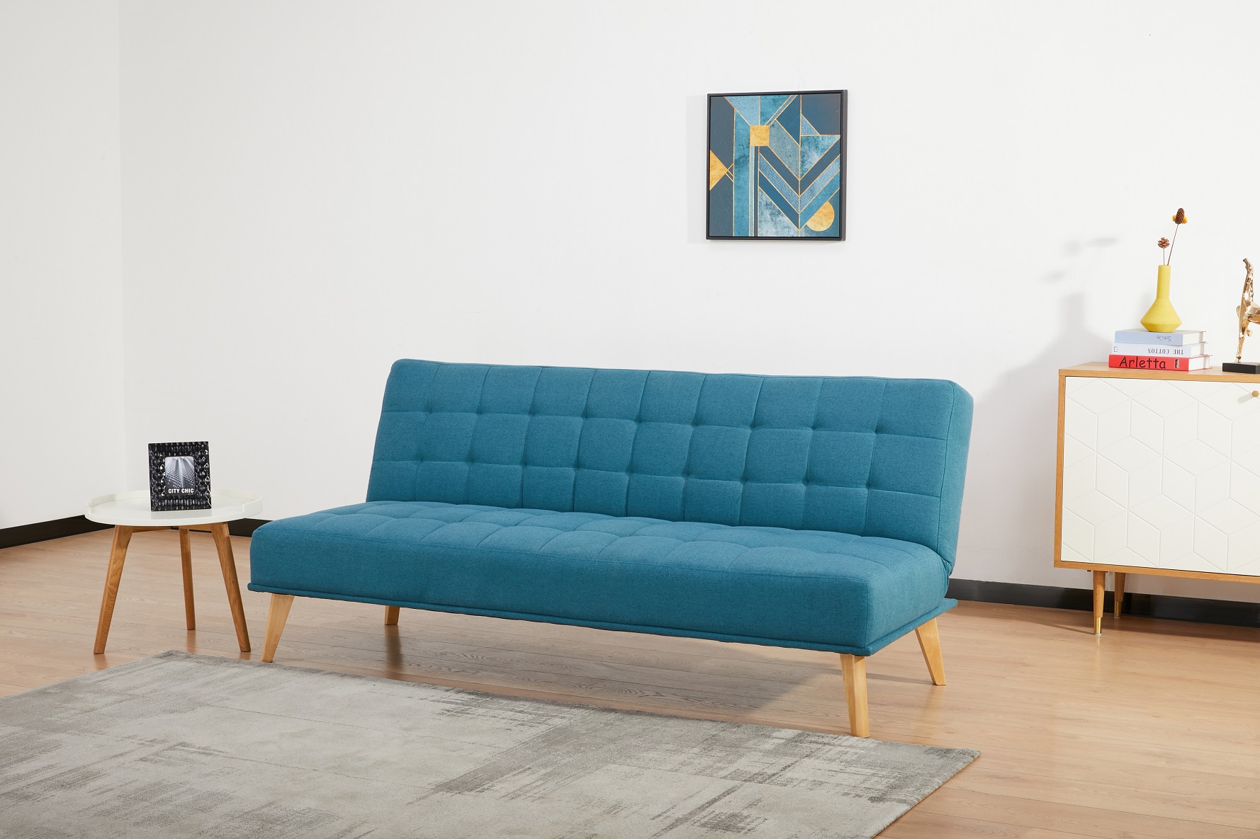 Foto 8 pulgar | Sofá Cama Futón Sillón Sala Reclinable Acolchonado Queen Eke color Azul
