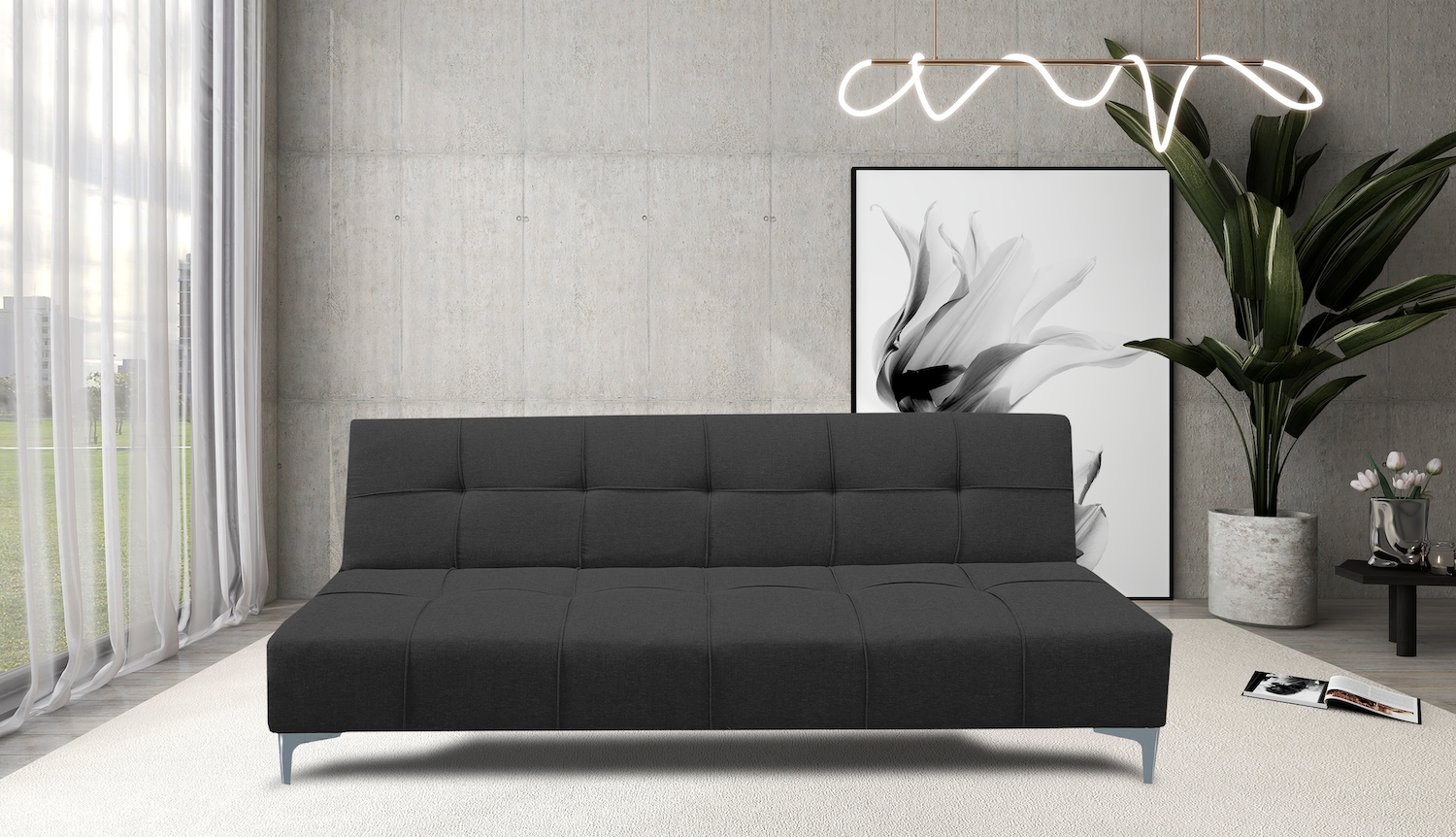 Foto 2 | Sofa Cama Reclinable El Bazar Store New York Gris Oxford , Futon 3 Posiciones, Sala