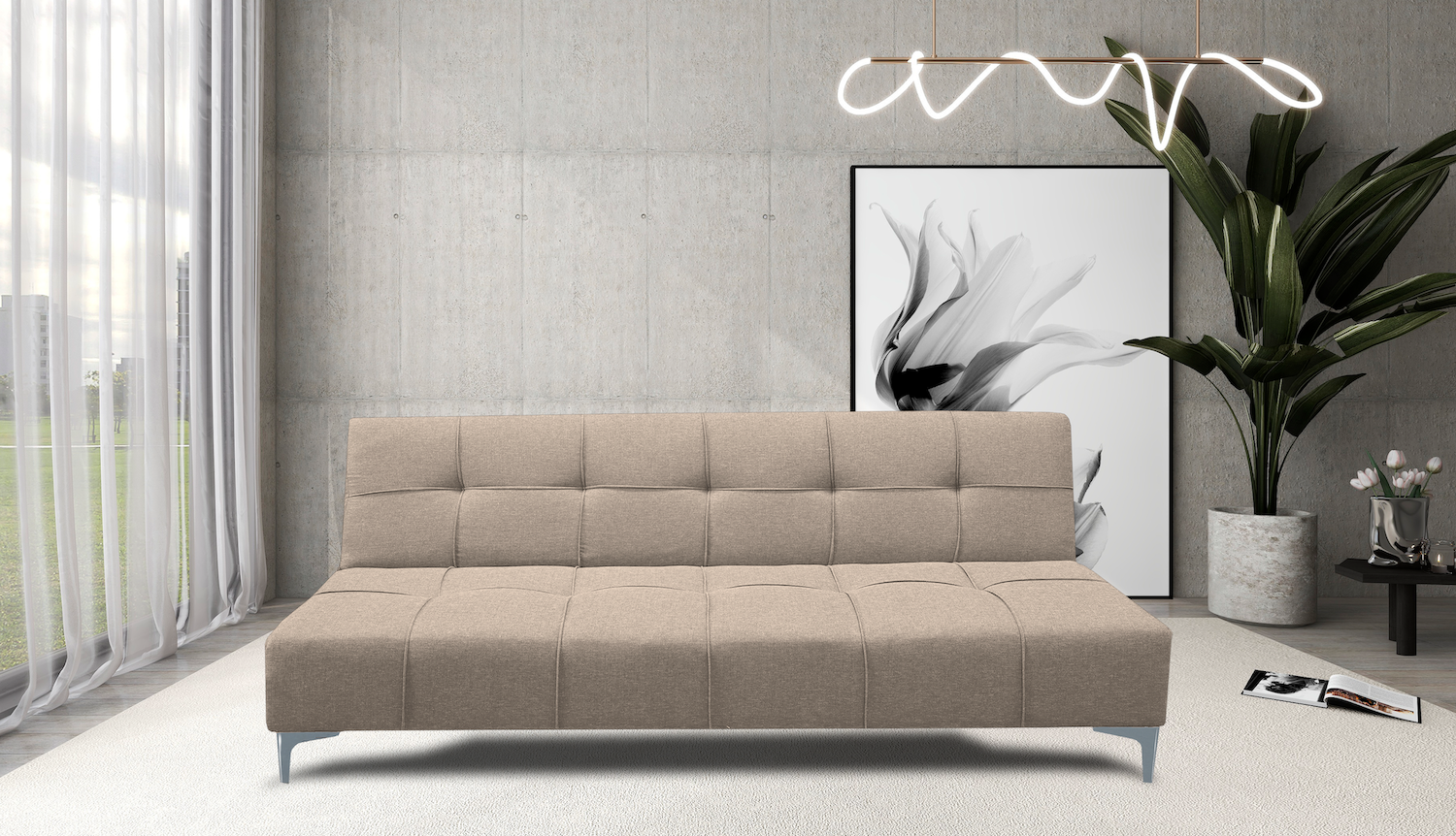 Foto 3 pulgar | Sofa Cama Reclinable El Bazar Store New York Beige , Futon 3 Posiciones, Sala, Love Seat