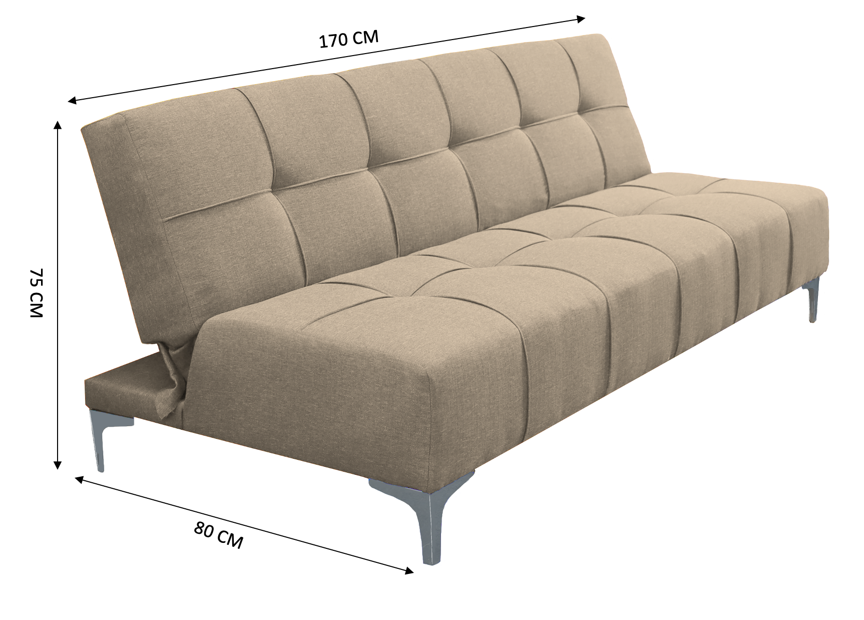 Foto 8 pulgar | Sofa Cama Reclinable El Bazar Store New York Beige , Futon 3 Posiciones, Sala, Love Seat