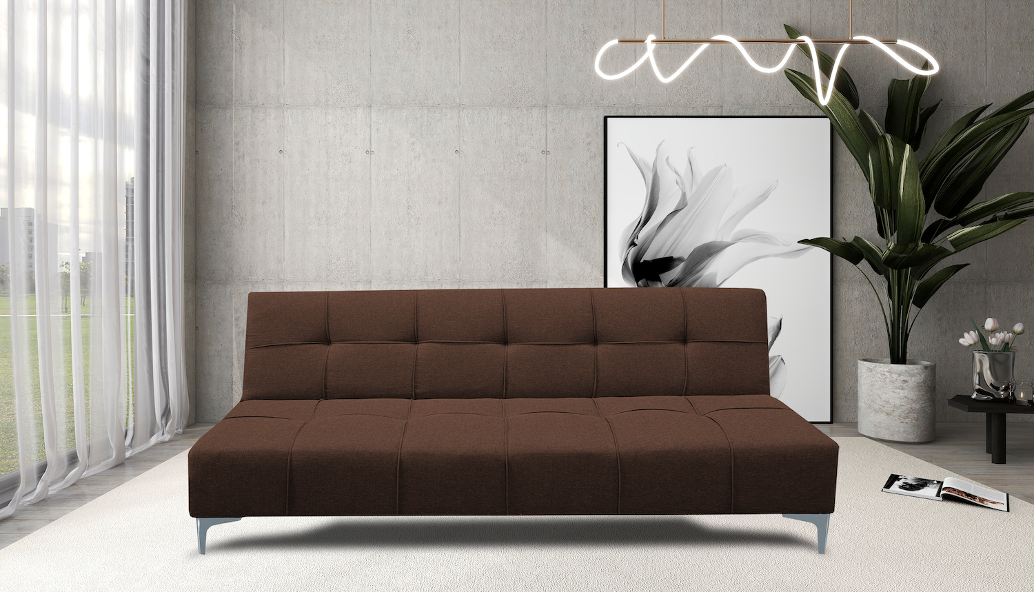 Foto 3 pulgar | Sofa Cama Reclinable El Bazar Store New York Chocolate , Futon 3 Posiciones, Sala, Love Seat