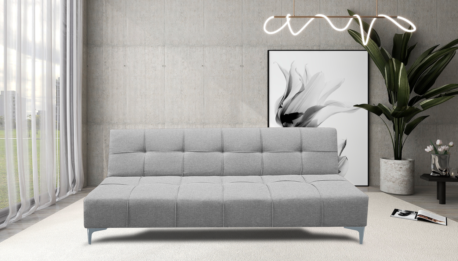 Foto 3 pulgar | Sofa Cama Reclinable El Bazar Store New York Gris Plata , Futon 3 Posiciones, Sala, Love Seat