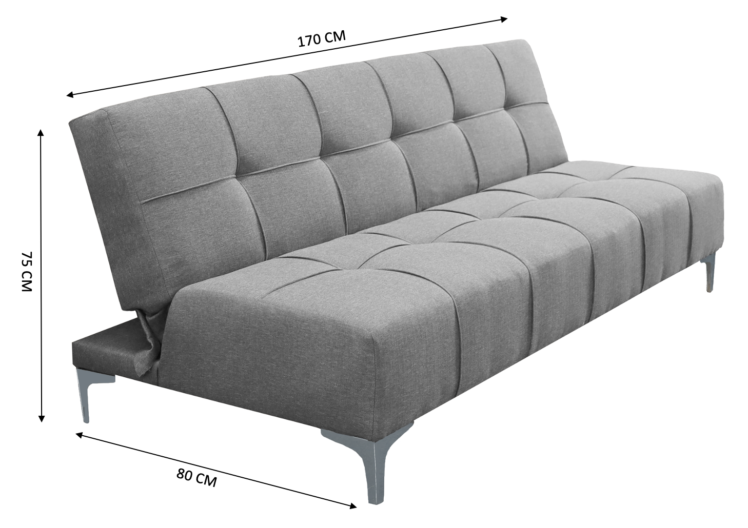 Foto 8 pulgar | Sofa Cama Reclinable El Bazar Store New York Gris Plata , Futon 3 Posiciones, Sala, Love Seat