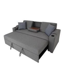 Foto 2 | Sofá Cama Easy Living Milán Gris con Mesa Plegable y Portavasos