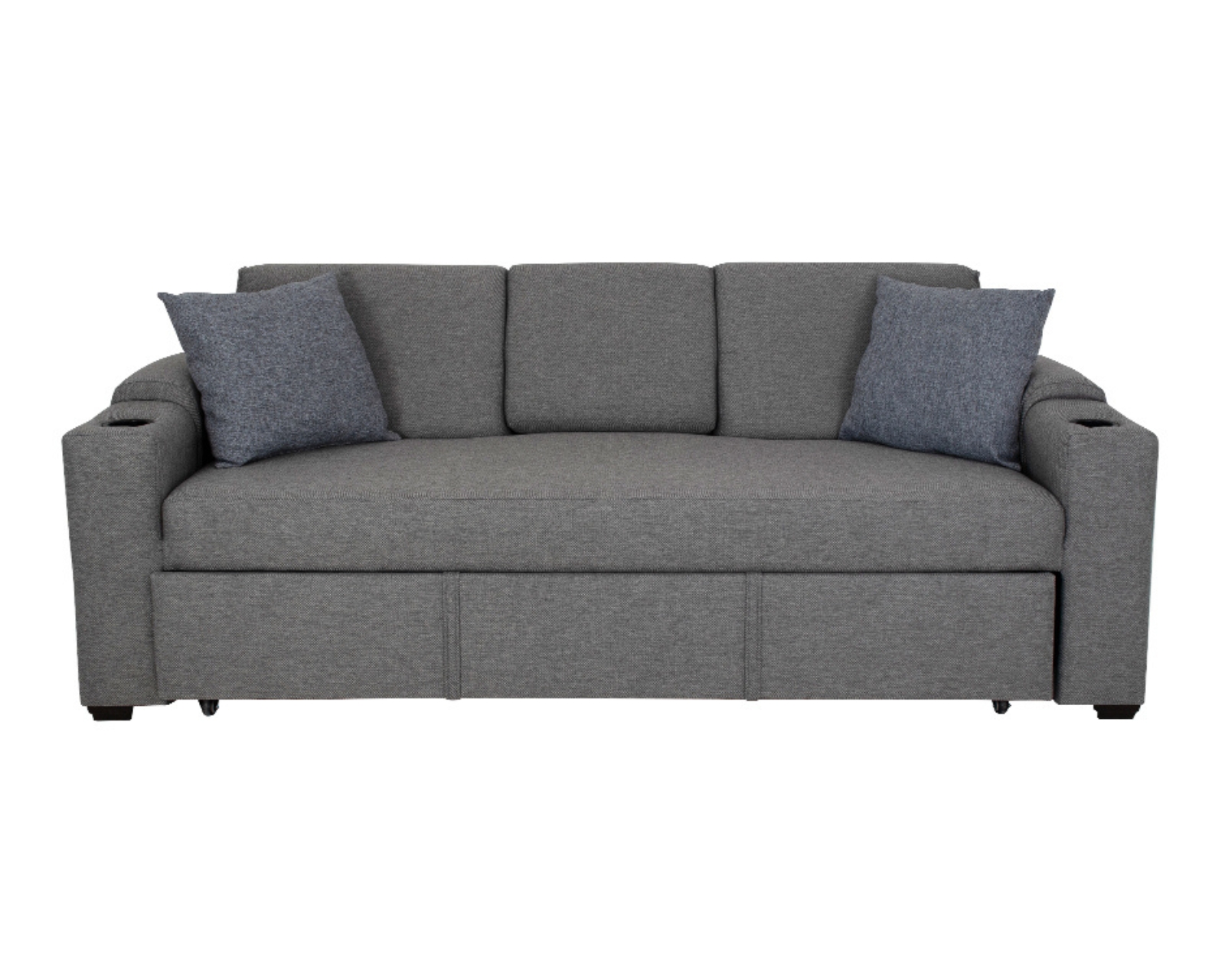 Foto 6 pulgar | Sofá Cama Easy Living Milán Gris con Mesa Plegable y Portavasos