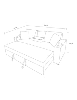 Foto 7 | Sofá Cama Easy Living Milán Gris con Mesa Plegable y Portavasos